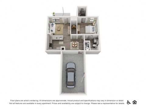 Floor plan for 1 bed, 1 bath, 780 sqft